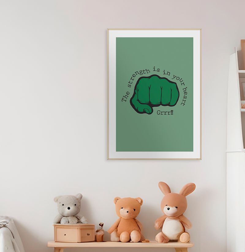 Quadro-Infantil-Hulk-Verde---Vertical-2