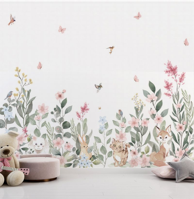 Papel-de-Parede-Adesivo-Infantil-Jardim-Mali-Bichos-Rosa-Mural---3m-x-270m---Bota-Fora-1