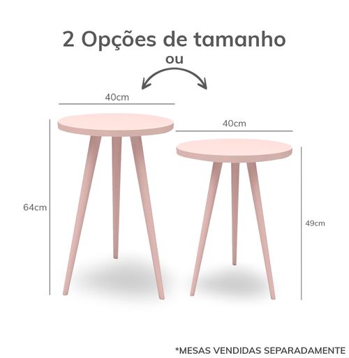 Mesa de Apoio Viena - Rosa Claro