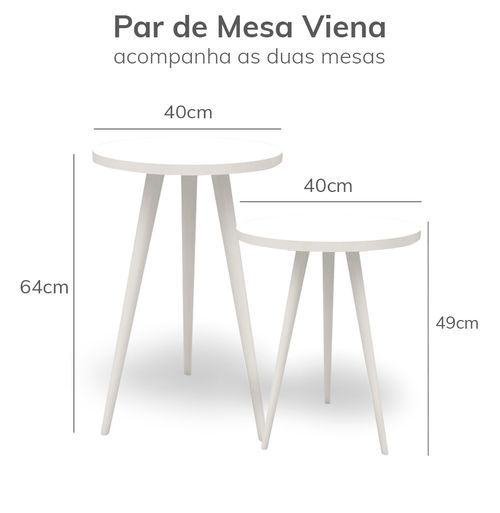 Par de Mesa de Apoio Viena - Branco