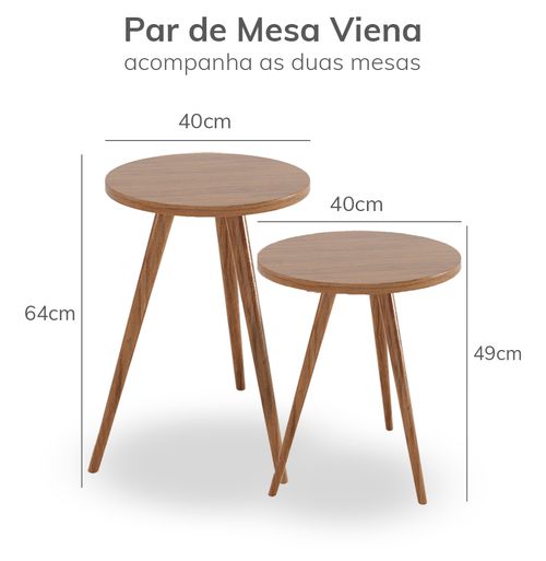 Par de Mesa de Apoio Viena - Freijó