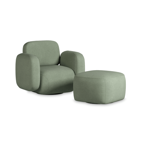 Poltrona Play com Puff - Verde