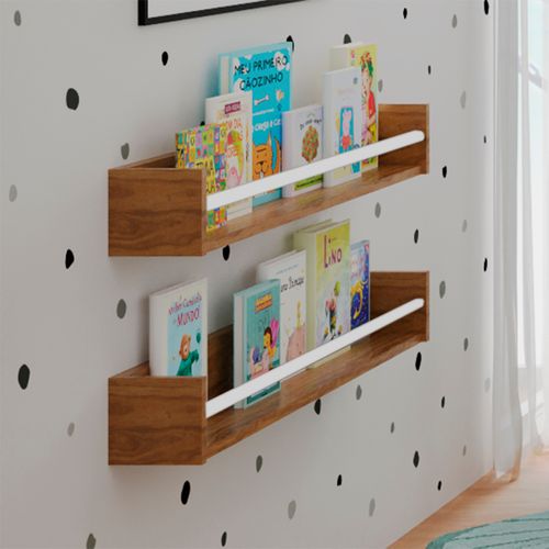 Prateleira de Livro Up 60cm - Freijó