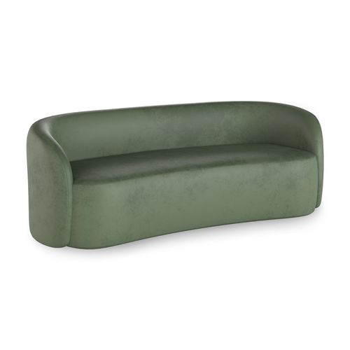 Sofá Orgânico Luna - Couro Eco Verde Escuro
