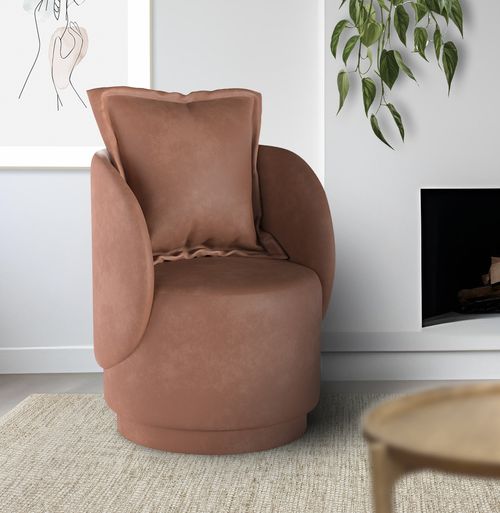 Poltrona Domo - Couro Eco Caramelo
