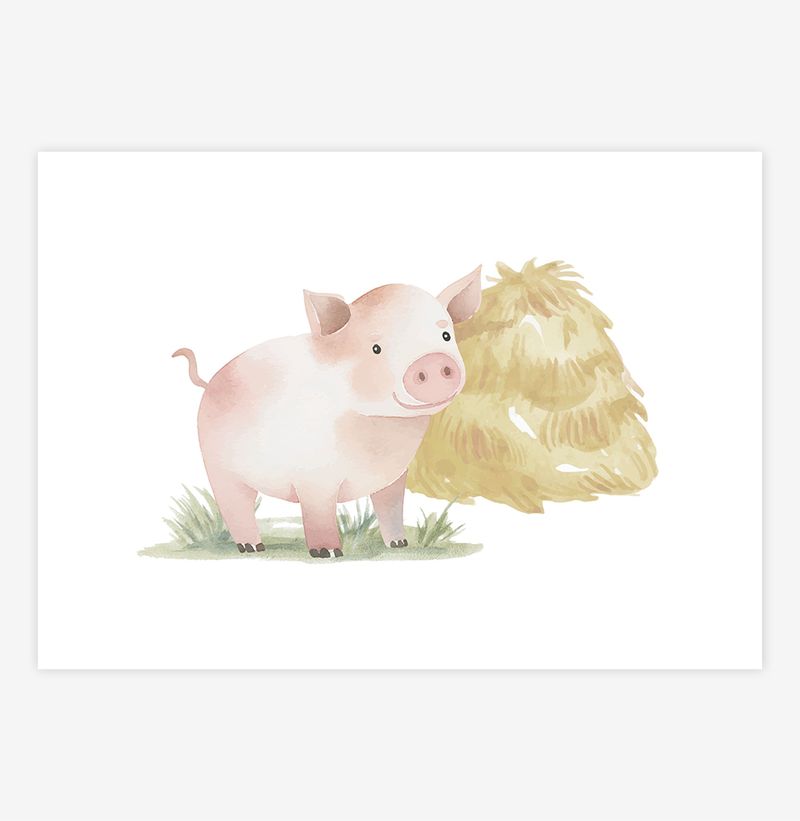 Quadro-Infantil-Fazenda-Porquinho---Horizontal-1