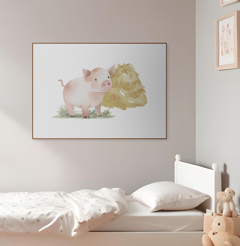 Quadro-Infantil-Fazenda-Porquinho---Horizontal-2