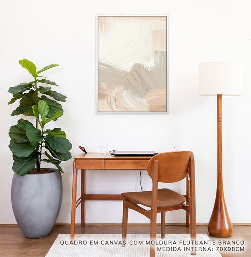 Quadro Pincelada Bege Direita – Vertical