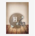 Quadro-Infantil-Capacete-de-Futebol-Americano-Bege---Vertical-1