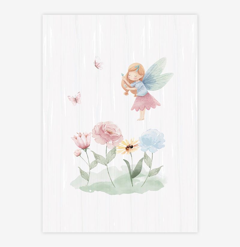 Quadro-Infantil-Fada-com-Flores-Candy---Vertical-1