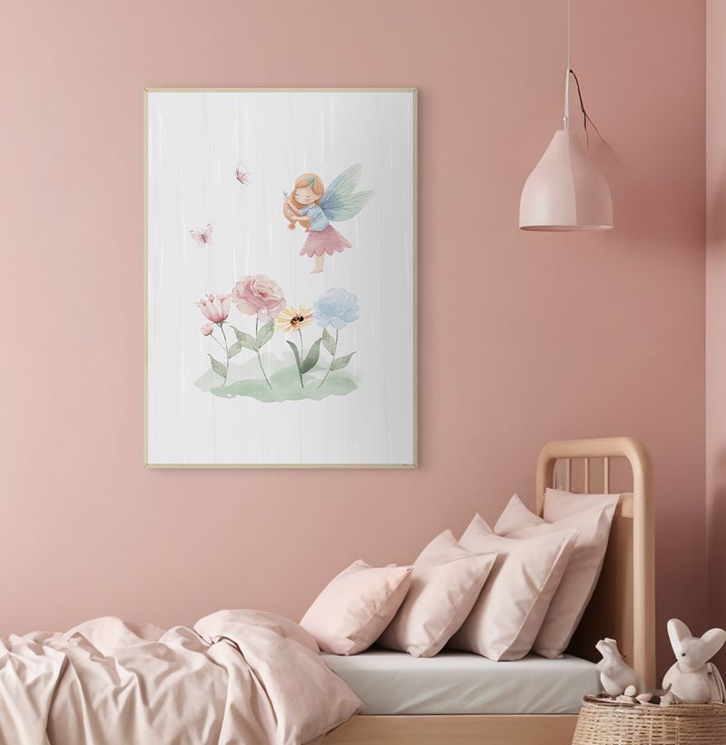 Quadro-Infantil-Fada-com-Flores-Candy---Vertical-2