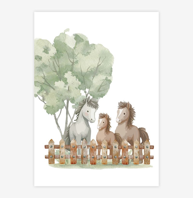 Quadro-Infantil-Fazenda-Cavalos---Vertical-1