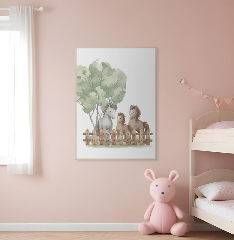 Quadro-Infantil-Fazenda-Cavalos---Vertical-2