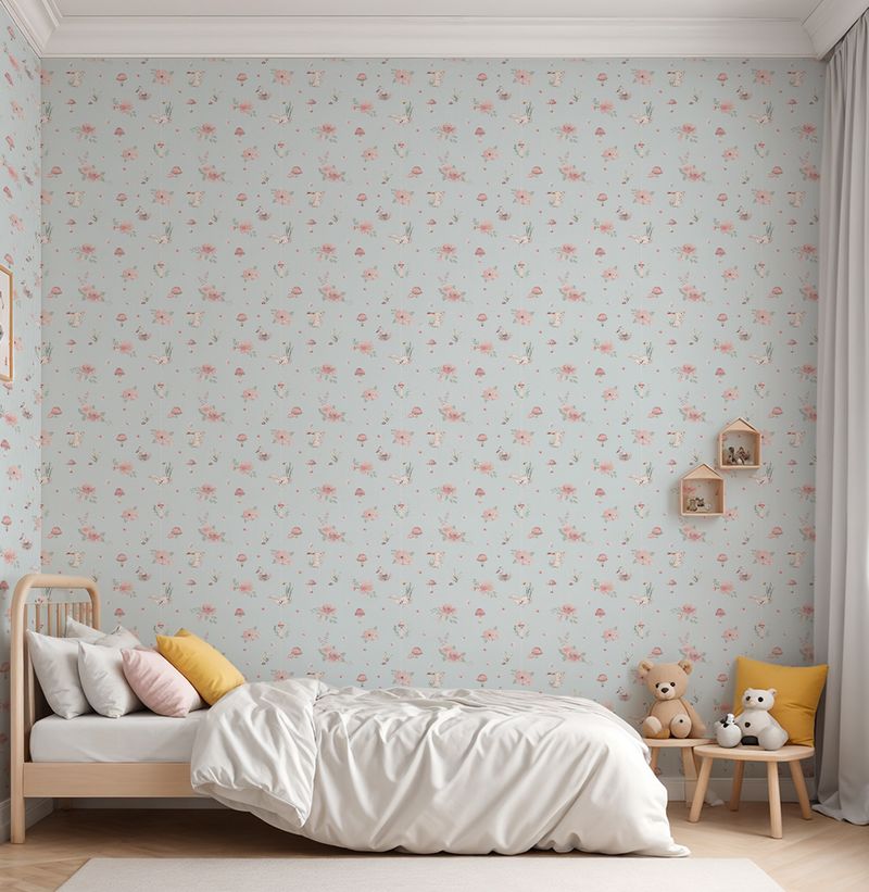 Papel-de-Parede-Cogumelos-Azul-1