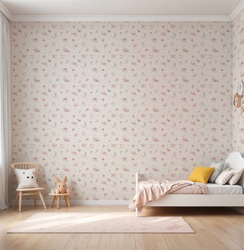 Papel de Parede Cogumelos Bege