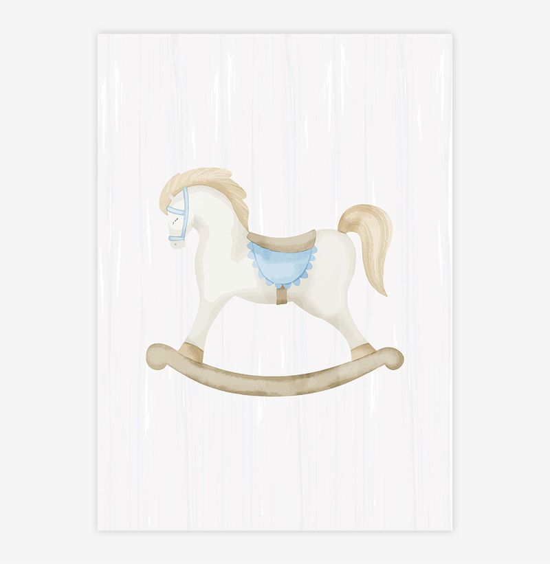 Quadro-Infantil-Cavalinho-de-Pau-Aquarela-Azul---Vertical-1