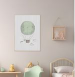 Quadro-Infantil-Balao-Aquarela-Verde---Vertical-2