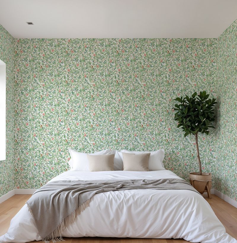 Papel-de-Parede-Folhas-Flores-e-Passaros-1