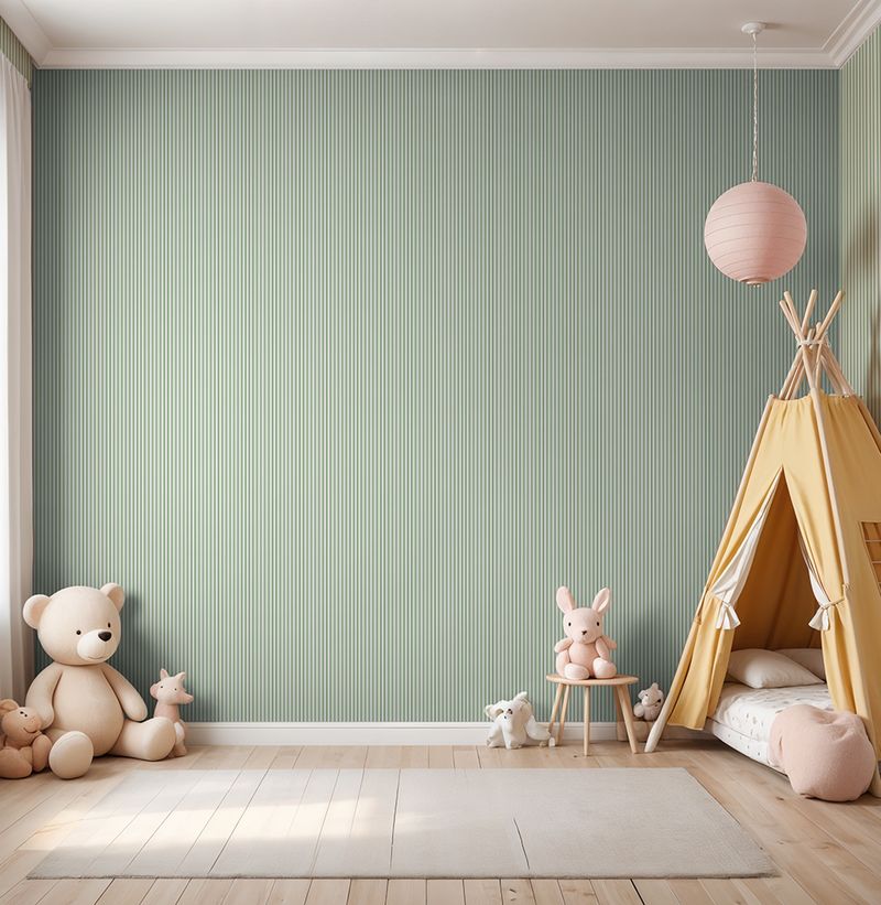 Papel-de-Parede-Infantil-Listra-Fina-Verde-1