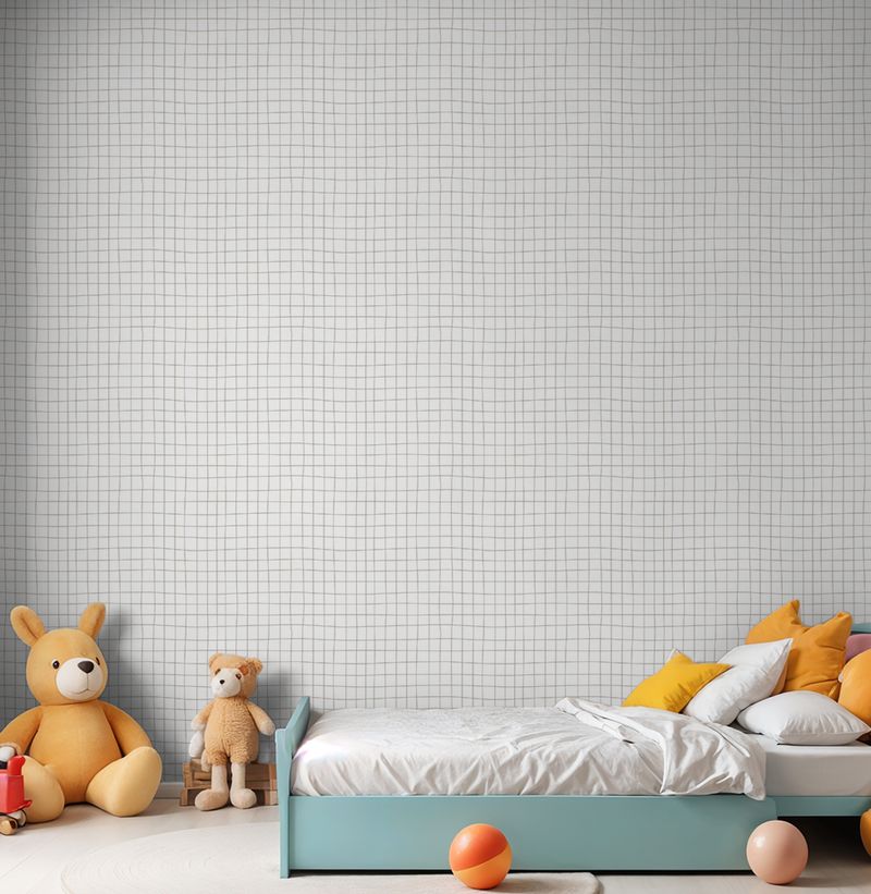 Papel-de-Parede-Infantil-Gride-Mini-Marrom-1