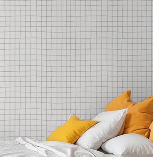 Papel de Parede Infantil Gride Mini Marrom