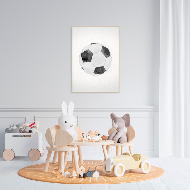Quadro-Infantil-Bola-de-Futebol-Aquarela---Vertical-2