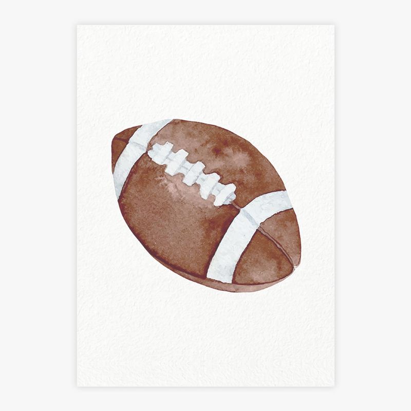 Quadro-Infantil-Bola-de-Futebol-Americano-Aquarela---Vertical-1