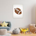 Quadro-Infantil-Bola-de-Futebol-Americano-Aquarela---Vertical-2
