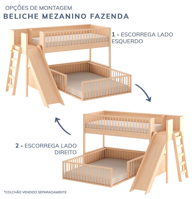 Beliche-Infantil-Montessoriana-Com-Cama-de-Casal-E-Escorregador-Fazenda---Carvalho-3