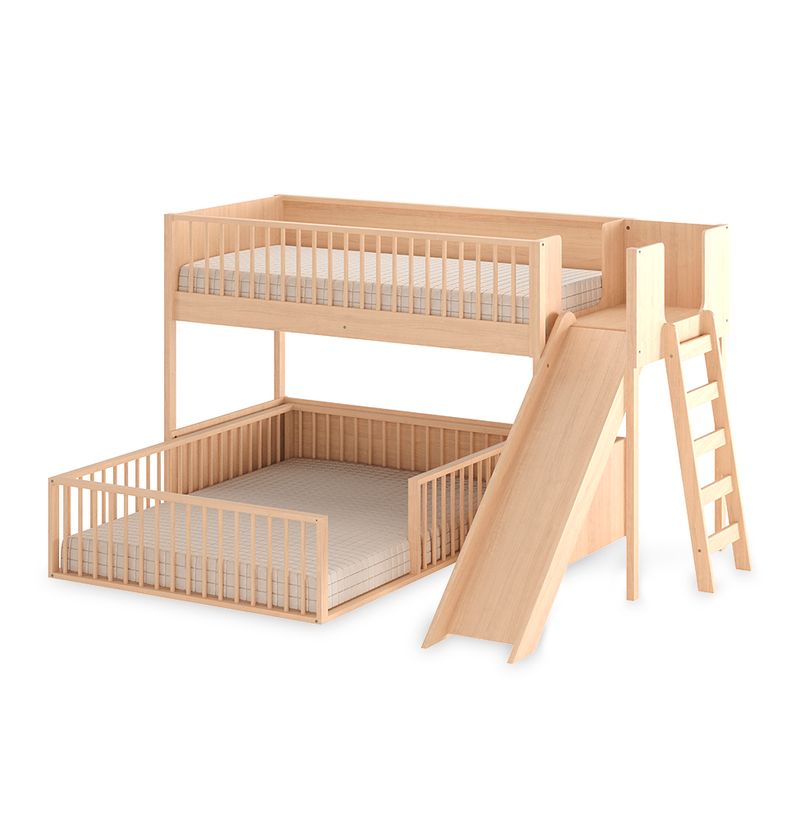 Beliche-Infantil-Montessoriana-Com-Cama-de-Casal-E-Escorregador-Fazenda---Carvalho-5