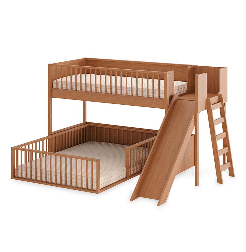 Beliche-Infantil-Montessoriana-Com-Cama-de-Casal-E-Escorregador-Fazenda---Freijo-5