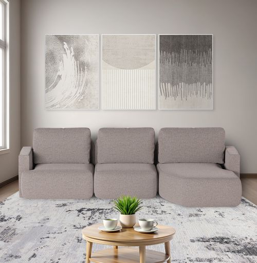 Sofá Onda Chaise Lado Direito - Cinza