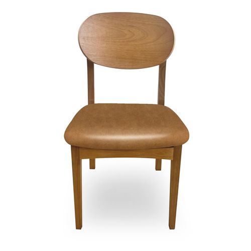 Conjunto de 2 Cadeiras Para Mesa de Jantar Luiza Jequitibá Natural - Caramelo