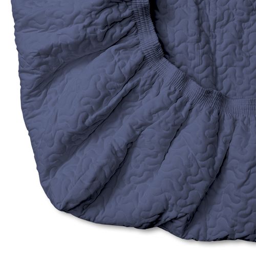 Colcha Casal Com Elástico Infinity - Azul Jeans