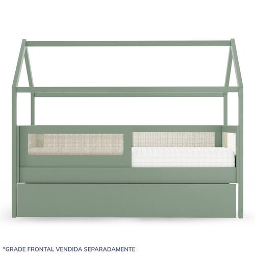 Combo Cama Sofá Haus Nature Casinha Com Palha 2 em 1 Com Auxiliar - Verde Jardim