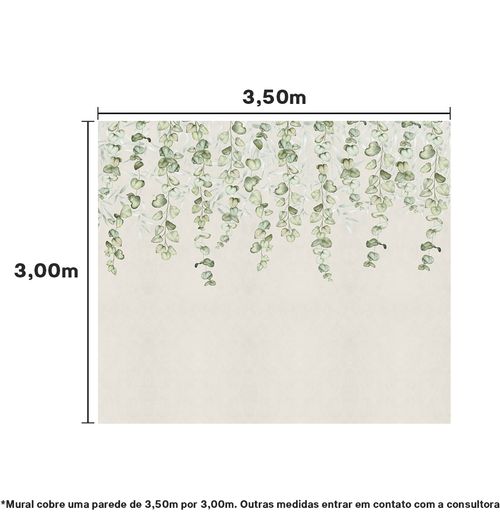 Papel de Parede Adesivo Infantil Jardim Suspenso Tropical - Mural 3,50m x 3,0m  - Bota Fora