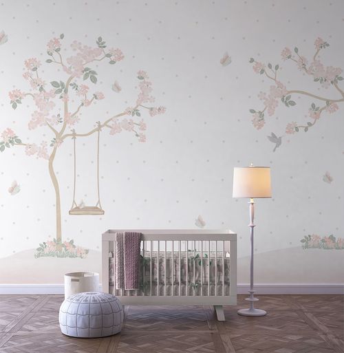 Papel de Parede Adesivo Infantil Jardim Liv Lado Esquerdo - Mural 3,50m x 2,70m - Bota Fora