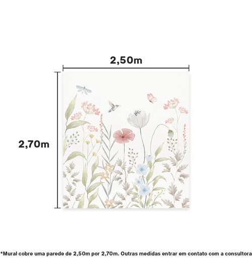 Papel de Parede Cola Infantil Jardim do Outono Candy - Mural 2,50m x 2,70m - Bota Fora
