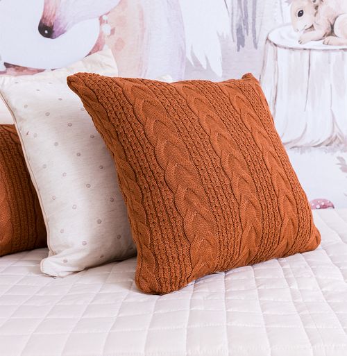 Capa de Almofada Tricot Dalia 50cm x 50cm - Cobre