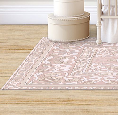 Tapete Infantil Retangular Arabesco Classic - Rosa