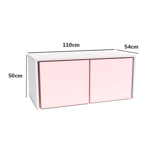 Mesa Infantil Up Branca com Caixa Rosa