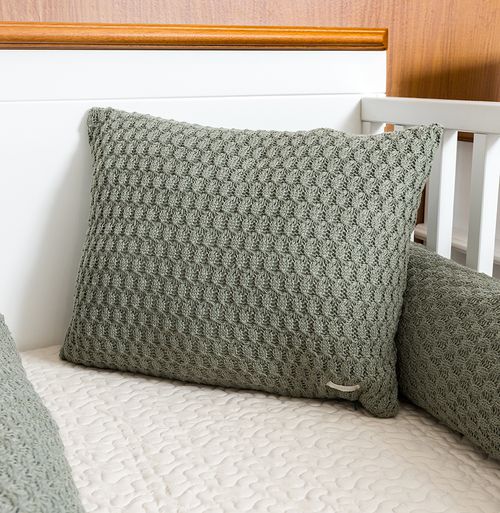 Almofada Tricot Colmeia 40x30cm - Verde Malva