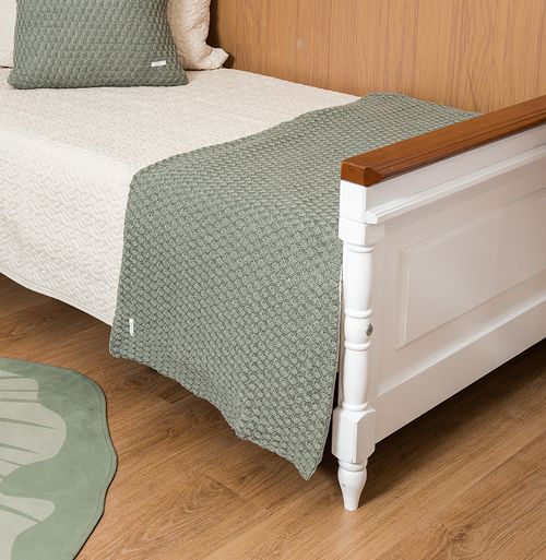 Manta Peseira Tricot Colmeia - Verde Malva