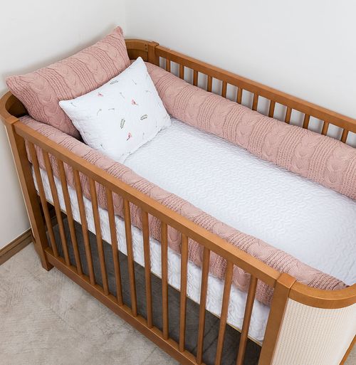 Kit Berço 5 Peças Dalia/Infinity Com Bordado - Rosa