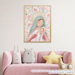 Quadro-Infantil-Nossa-Senhora-com-Flores-Rosa-2