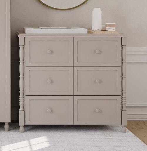 Cômoda de Bebê Monet 6 Gavetas 100cm - Greige