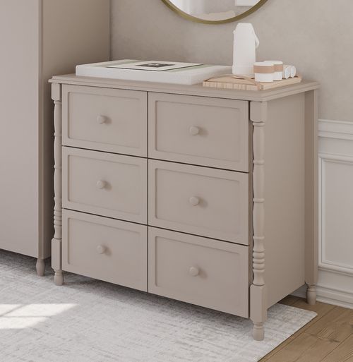 Cômoda de Bebê Monet 6 Gavetas 100cm - Greige