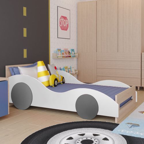 Cama Montessoriana Solteiro Carro - Branco