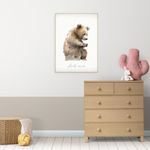 Quadro-Infantil-Urso-na-Floresta-Bege---Vertical-2