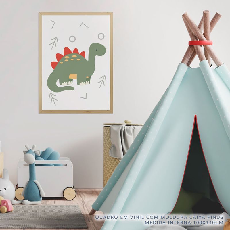 Quadro-Infantil-Dino-Stegossauro-Color-2